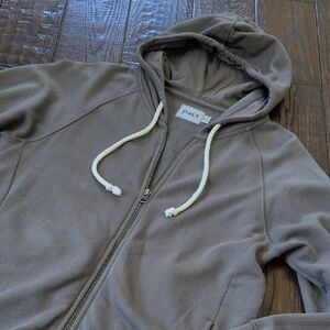 PACT I Pewter Grey Organic Cotton Zip Front Sweatshirt Hoodie Jacket, M